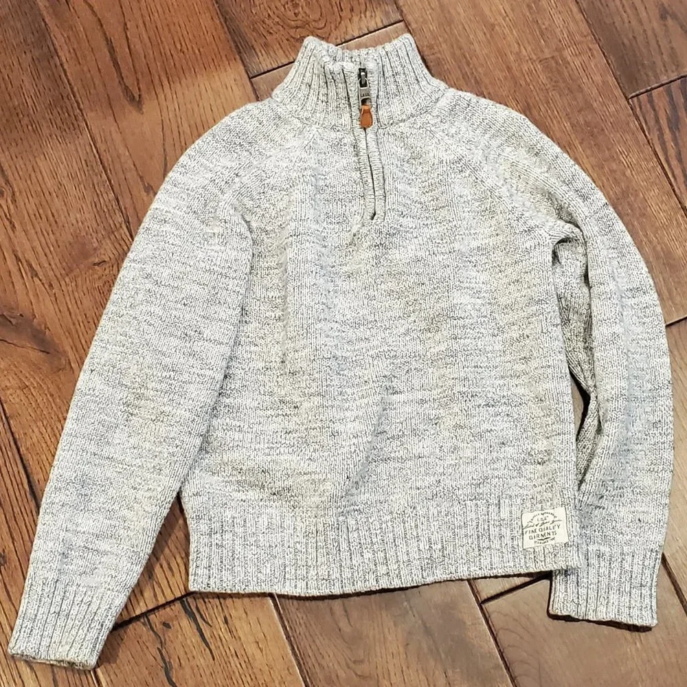 H&M boys sz 6-8 pullover sweater - Heather gray with half zip - Picture 1 of 5